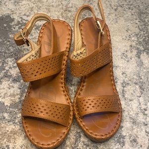 Brown wedge sandals